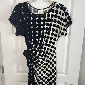 Donna Morgan Black & White Polka Dot Wrap Dress | Classic Chic